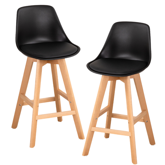 Pack 2 Taburete Bar Tulip Negro 66cm | Estilo Nórdico