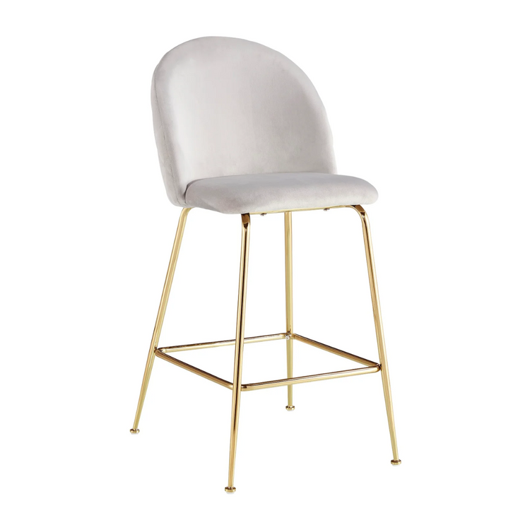 Taburete Piso Maya Grey | Velvet  66cm