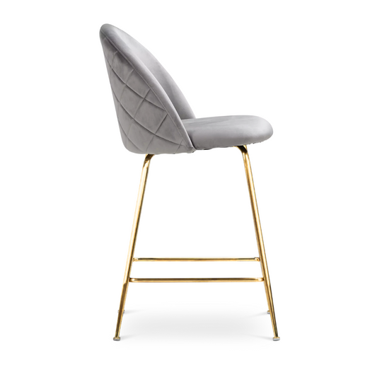 Taburete Terciopelo Maya Grey de 66cm| Elegante y Cómodo