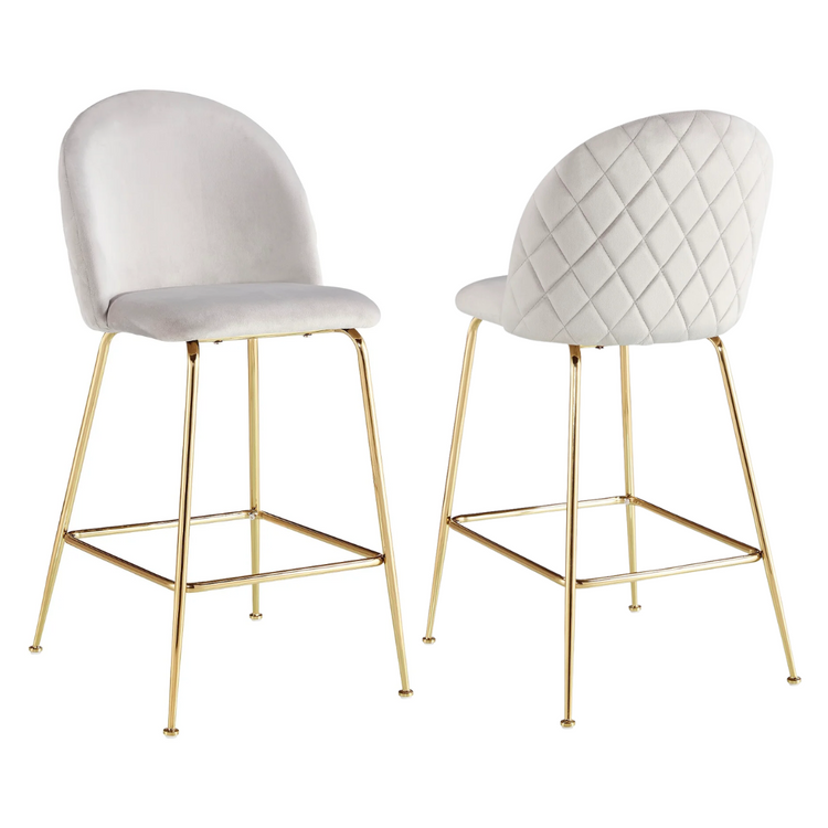 Pack 2 Taburetes Maya Velvet Beige  66 cm |  Estilo Elegante y Cómodo