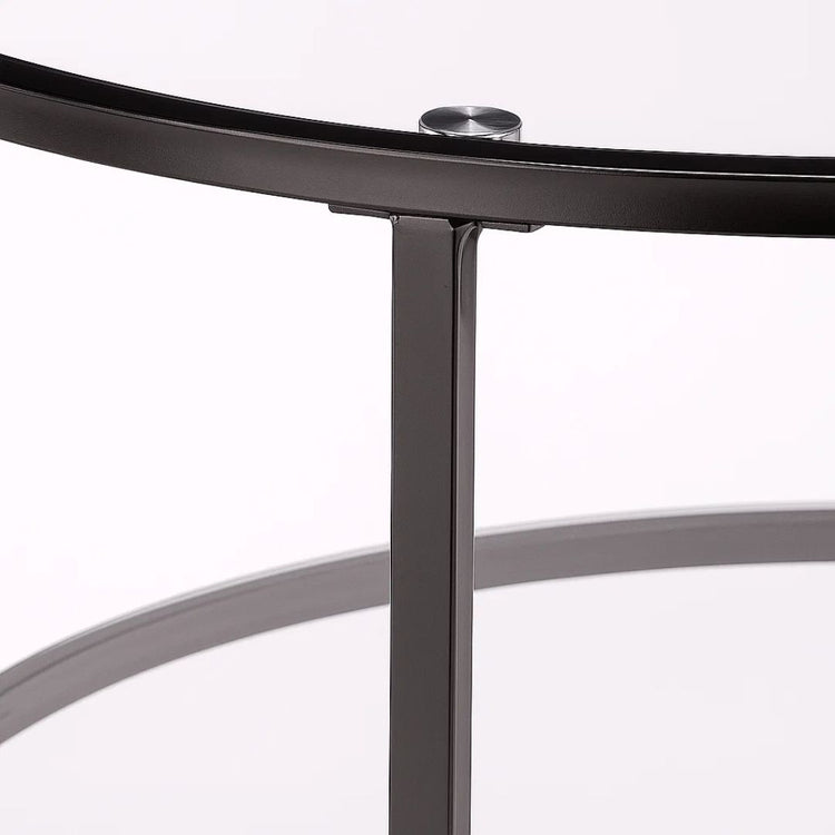 Mesa de Centro Foster | Vidrio y Metal Negro