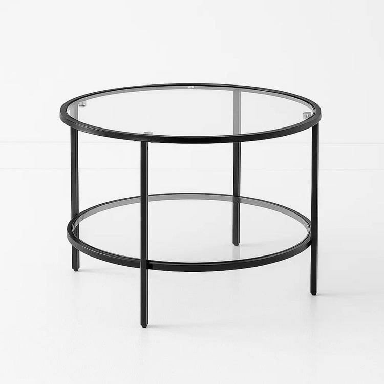 Mesa de Centro Foster | Vidrio y Metal Negro