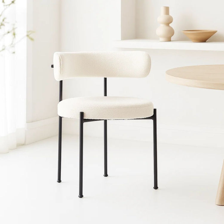 Silla Makena Beige | Metal y Tela