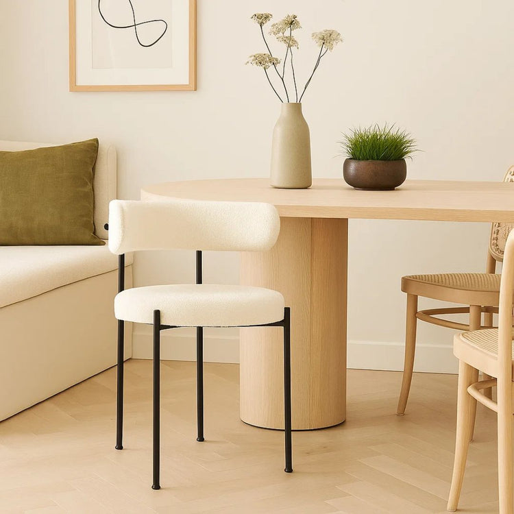 Silla Makena Beige | Metal y Tela