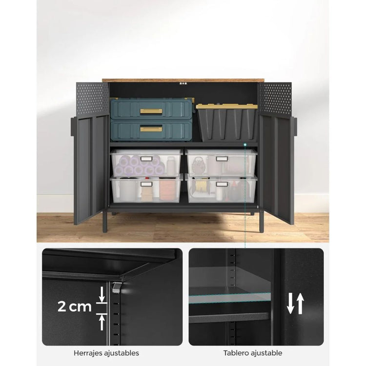 Mueble Buffet Antonio Negro | Metal y Madera