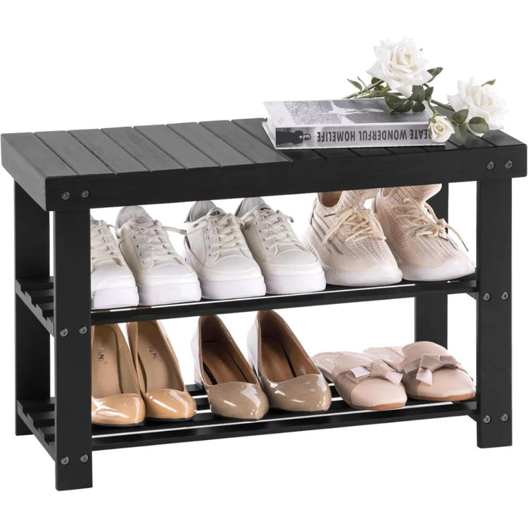 Banqueta Zapatero Matteo | Bambú Negro