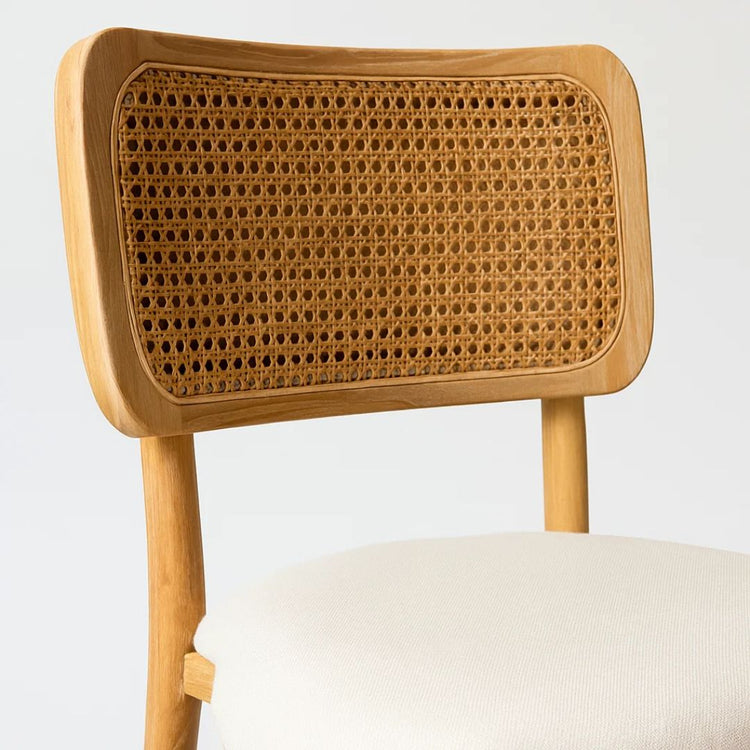 Silla Helga | Asiento acolchado | Madera Rattan