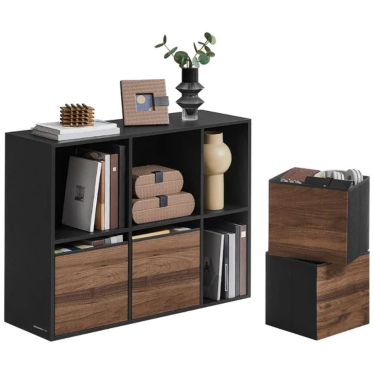 Mueble Organizador Costell Negro | Con Canastos de Tela