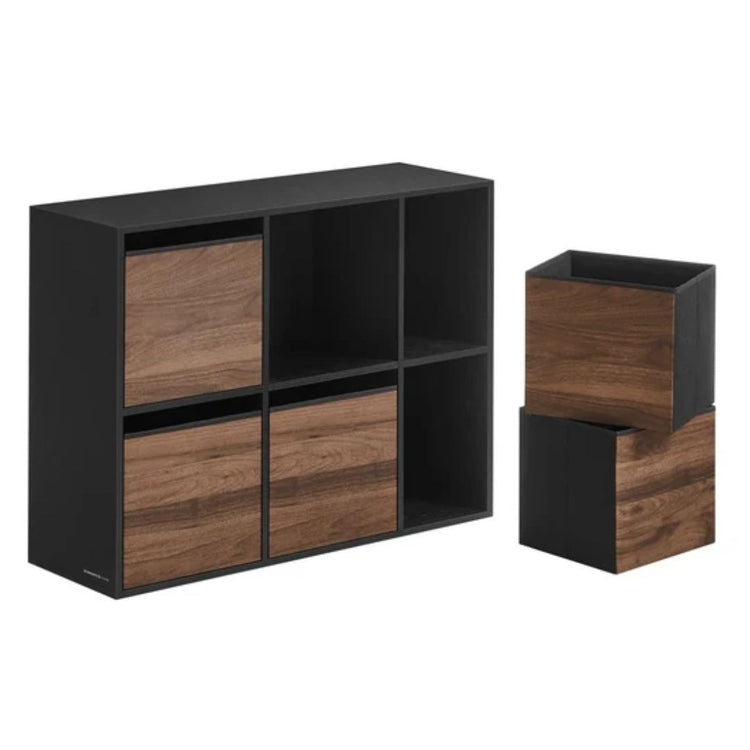 Mueble Organizador Costell Negro | Con Canastos de Tela