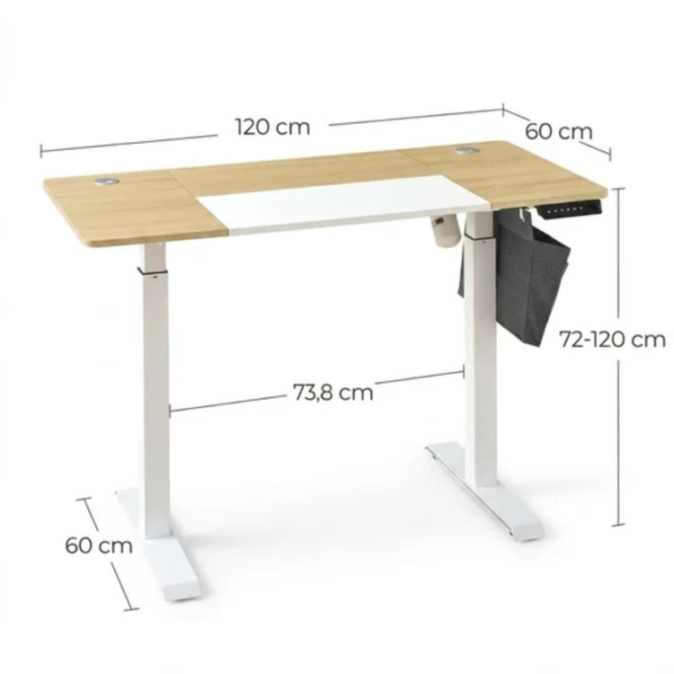 Escritorio Eléctrico Adriano Blanco 120x60cm | Altura Ajustable