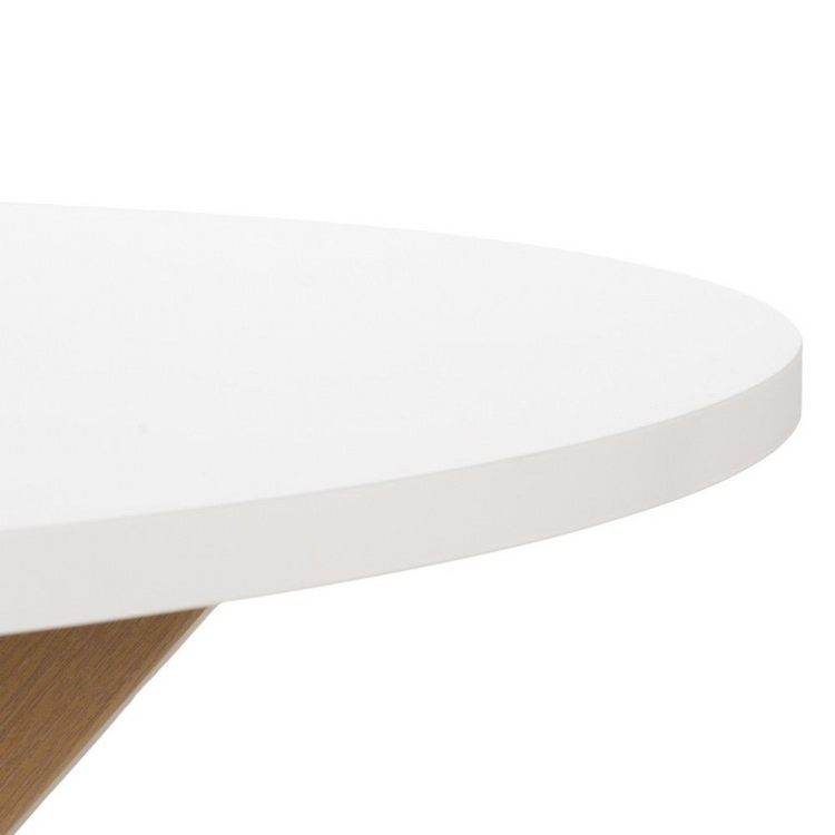 Comedor Mesa Redonda Equiz 100cm Blanca + 4 Sillas Windsor Blanca
