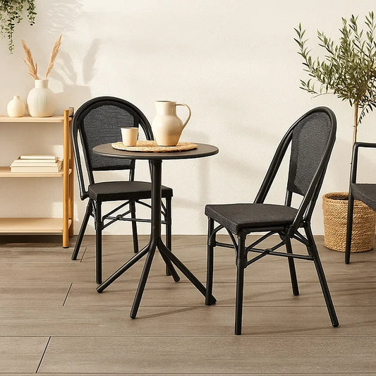 Silla Parisina Clarion Negro | Rattan Metal