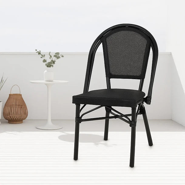 Silla Parisina Clarion Negro | Rattan Metal