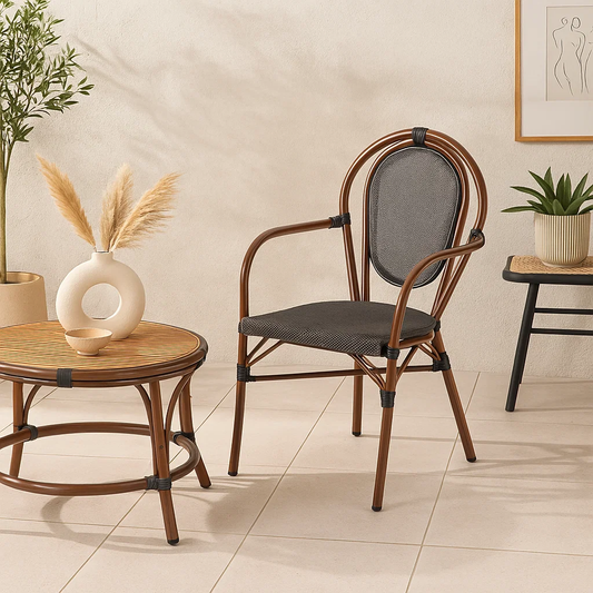 Silla Parisina Astoria Café | Rattan con Reposabrazos