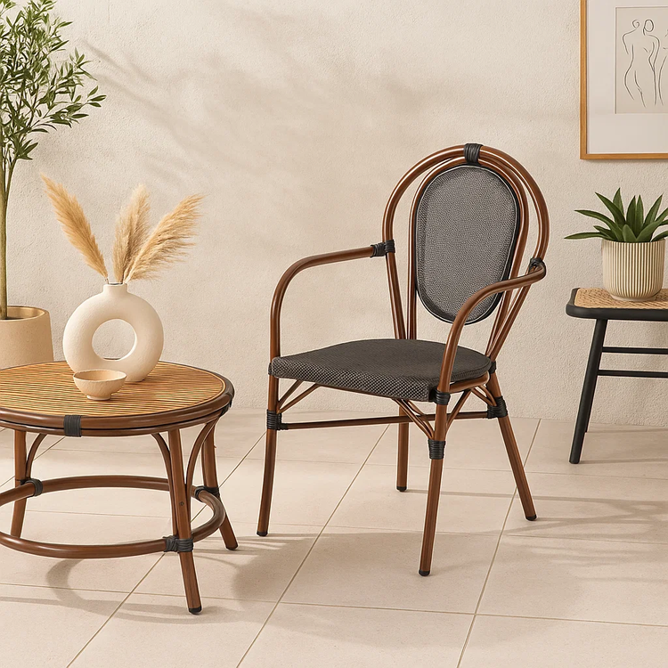 Silla Parisina Astoria Café | Rattan con Reposabrazos