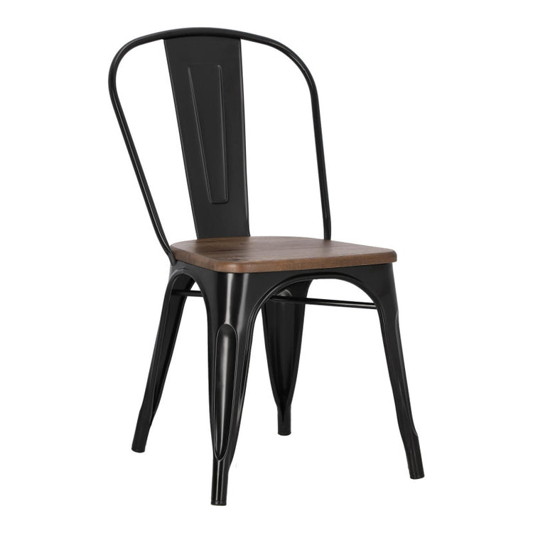 Silla Tolix | Metal y Madera Oscura | Resistencia al Exterior