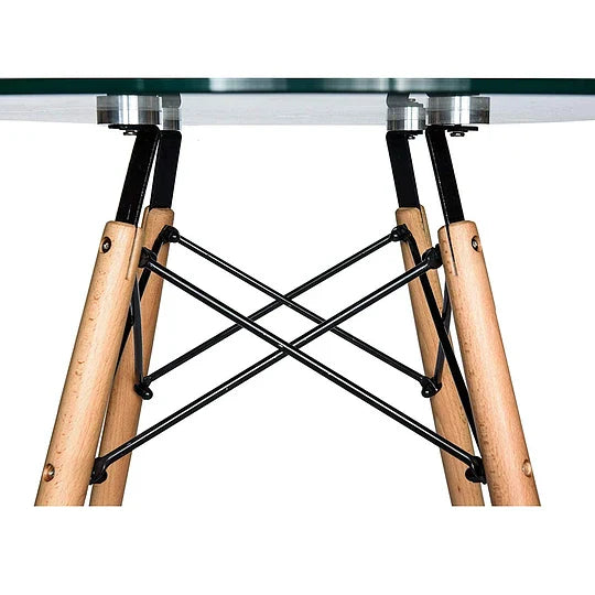 Mesa de Vidrio Redonda Elida 80cm - Diseño Clásico y Resistente