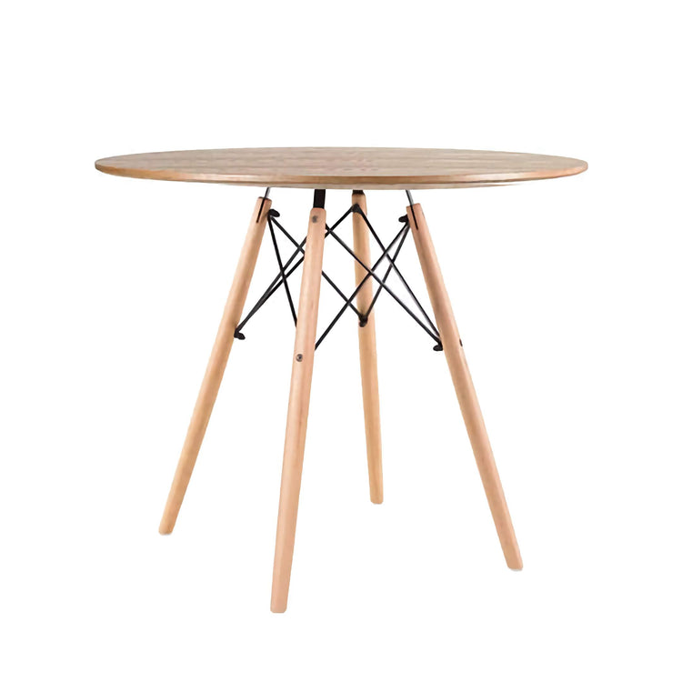Mesa Redonda Shanna 80cm | Cubierta Efecto Madera