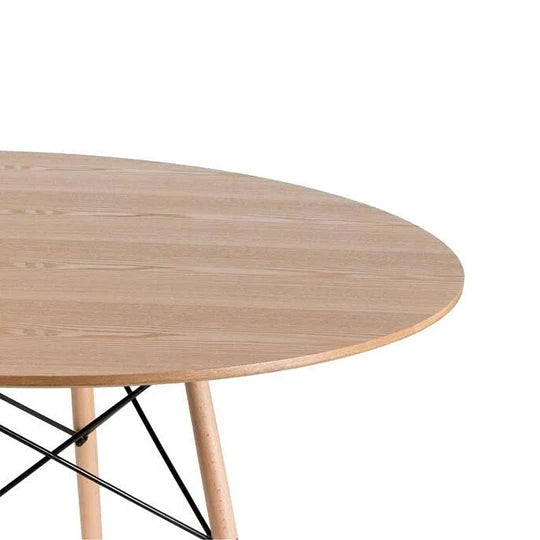 Mesa Redonda Shanna 120cm | Cubierta Efecto Madera
