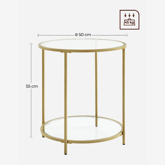 Mesa Regina Auxiliar Dorada - Diseño Minimalista para Espacios Chic