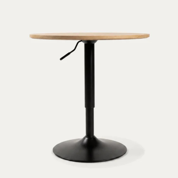 Mesa Bar Redonda Yapp 60cm | Altura Regulable | Madera Clara