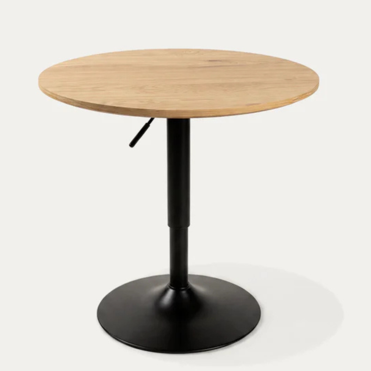 Mesa Bar Redonda Yapp 60cm | Altura Regulable | Madera Clara