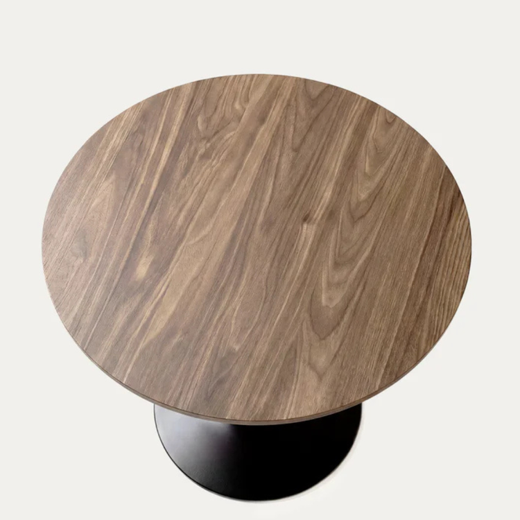 Mesa Bar Redonda Yapp 60cm | Altura Regulable | Madera Oscura