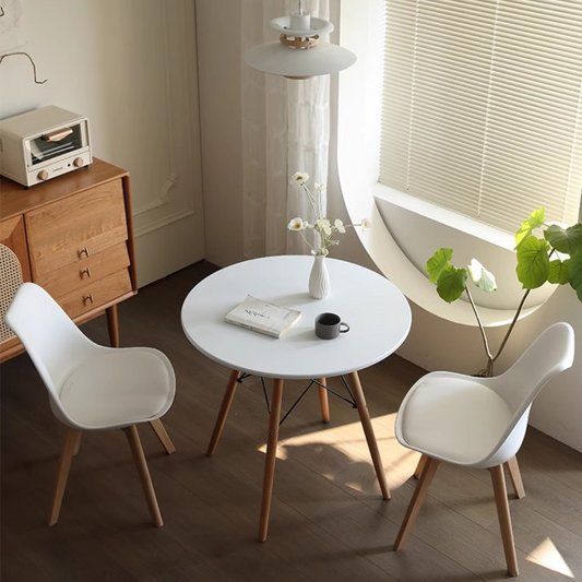 Comedor Moderno Mesa Estela 80cm + 2 Sillas Tulip | Diseño Nórdico