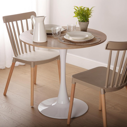 Comedor Moderno Mesa Tulip 80cm + 2 Silla Windsor | Moderno & compacto