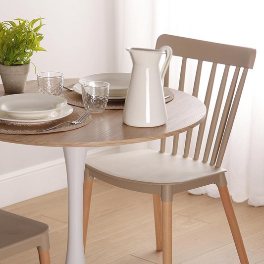 Comedor Moderno Mesa Tulip 80cm + 2 Silla Windsor | Moderno & compacto
