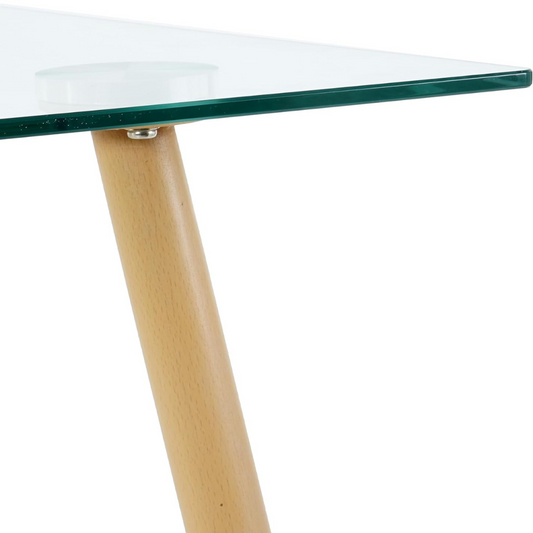 Mesa Rectangular Vitreo 130x80 | Vidrio Templado | Diseño Nórdico