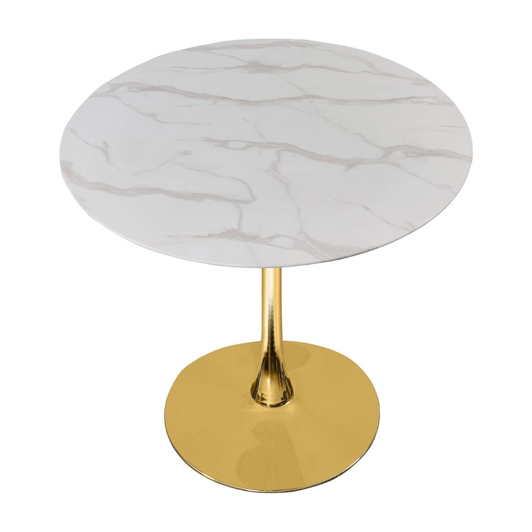 Mesa Redonda Tulip Luxu | Piedra Sintetizada Blanco