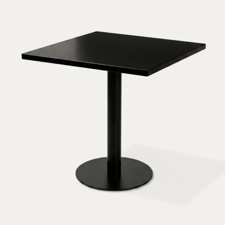 Mesa Industrial Cuadrada Olivia 70x70 | Acero Negro Exterior