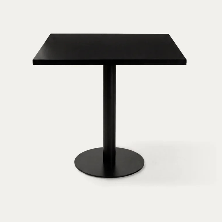 Mesa Industrial Cuadrada Olivia 70x70 | Acero Negro Exterior