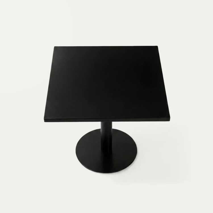 Mesa Industrial Cuadrada Olivia 70x70 | Acero Negro Exterior