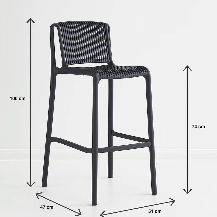 Pack 4 Taburete Piso Bar Milroy 74cm | Apto para Interior y Exterior