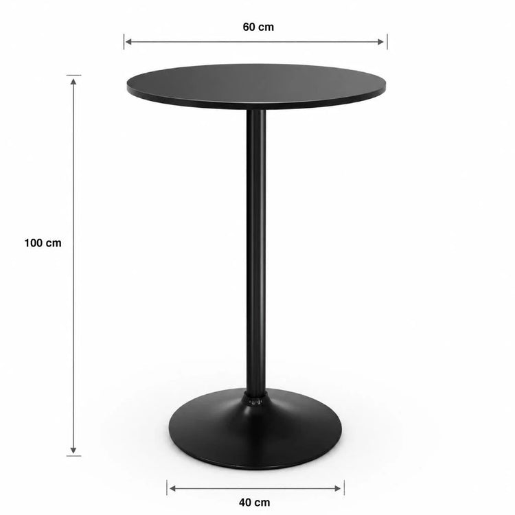 Mesa Alta de Bar Toms Negro 60x100cm