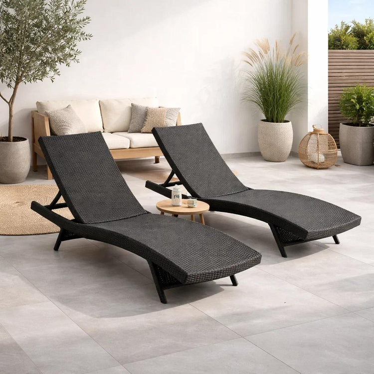 Pack 2 Reposera Cairo Rattan Sintetico | Terraza o Piscina