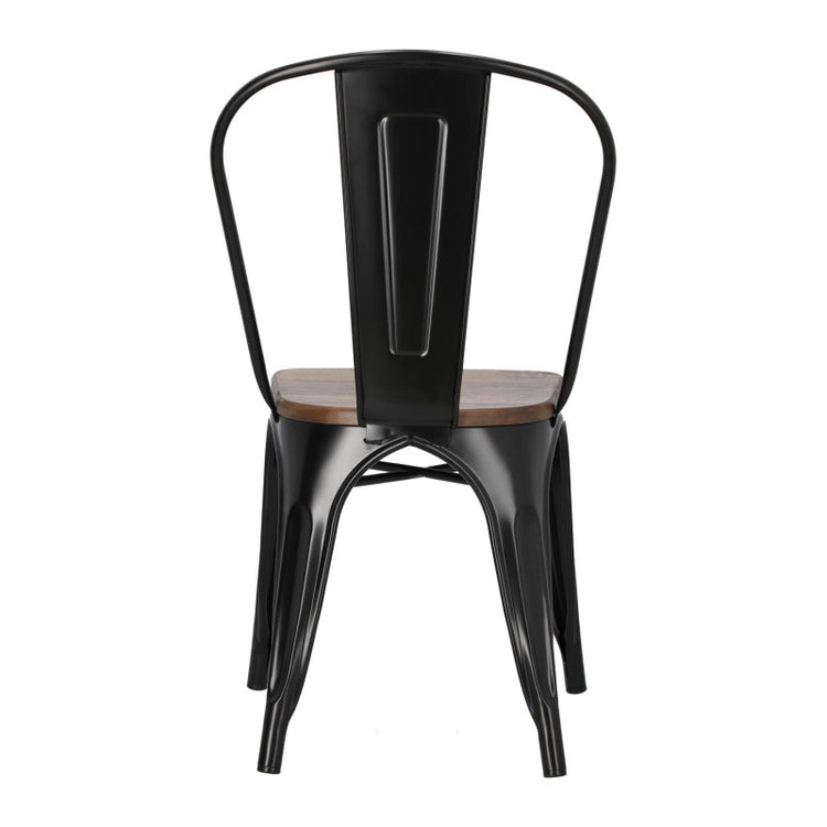 Silla Tolix | Metal y Madera Oscura | Resistencia al Exterior
