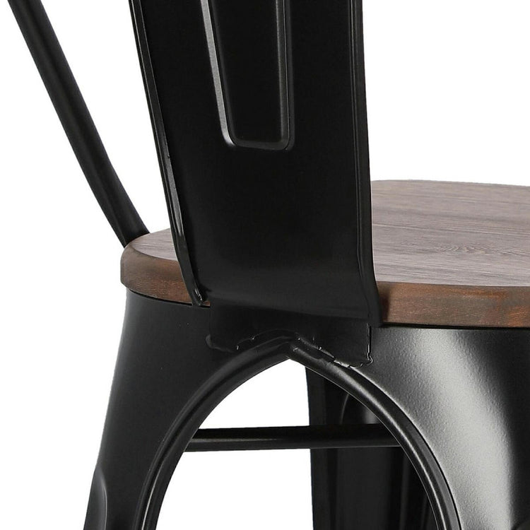 Silla Tolix | Metal y Madera Oscura | Resistencia al Exterior