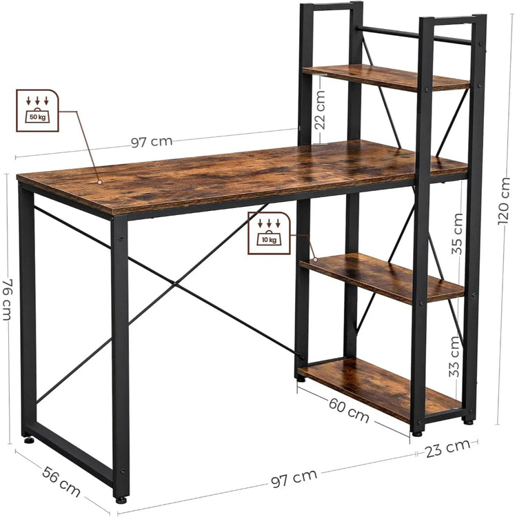Escritorio Industrial Oriol 120cm | Estilo Robusto y Funcional