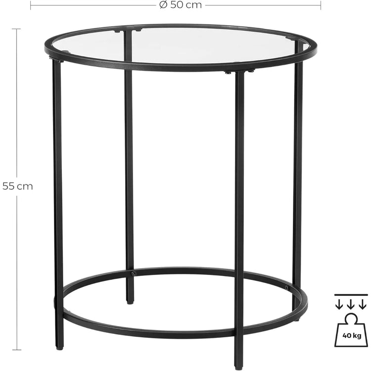 Mesa Regina Auxiliar Negro | Diseño Minimalista