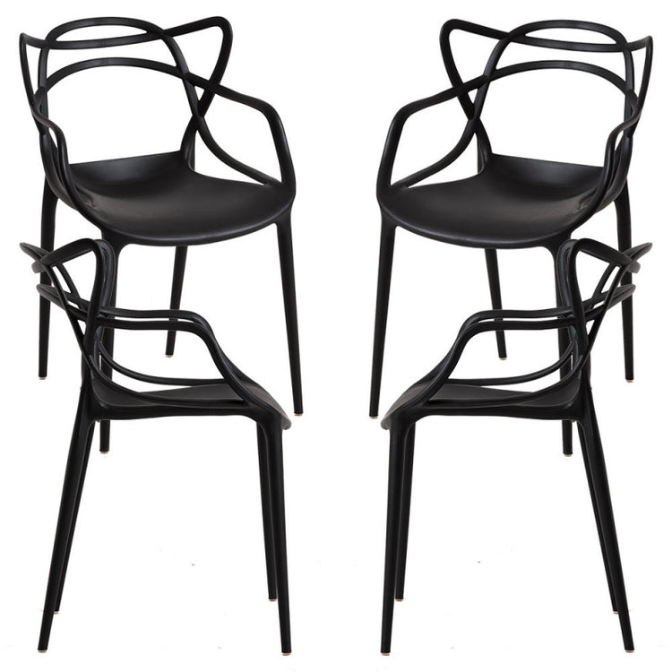Pack 4 Sillas Masters Negras | Ideal Terraza y Interior