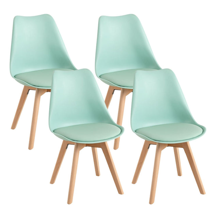 Comedor Redondo Shanna 100cm + 4 Sillas Tulip Menta