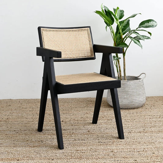 Pack 2 Butacas Sitial Capitol Negro | Rattan Natural