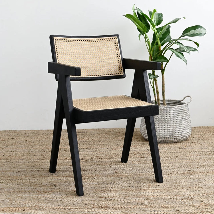 Pack 2 Butacas Sitial Capitol Negro | Rattan Natural