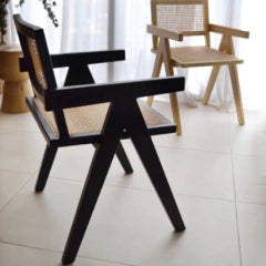 Pack 2 Butacas Sitial Capitol Negro | Rattan Natural