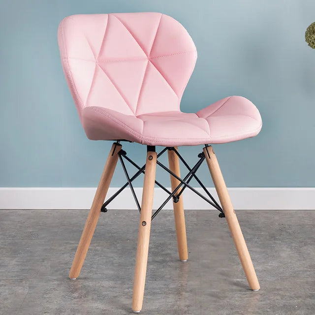Pack 4 Silla Rubik Rosa | Ecocuero & Madera