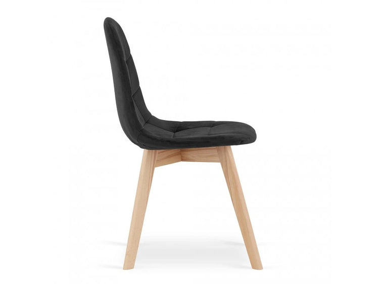 Pack 4 Sillas Vorak Negro | Felpa & Madera