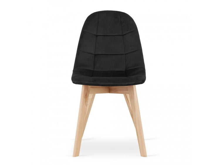 Pack 4 Sillas Vorak Negro | Felpa & Madera